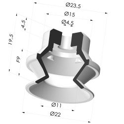 Ventouse 1.5 Soufflets Série PBG Ø 22MM