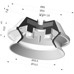 Ventouse 1.5 Soufflets Série PBG Ø 76.5MM