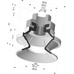 Ventouse 1.5 Soufflets Série 91 Ø 34MM