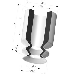 Ventouse 1.5 Soufflets Série 1 Ø 5MM