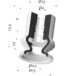 Ventouse 1.5 Soufflets Série 1 Ø 12MM