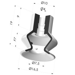 Ventouse 1.5 Soufflets Série 1 Ø 16.5MM