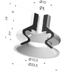 Ventouse 1.5 Soufflets Série 1 Ø 23MM - à Décrochement