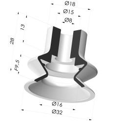 Ventouse 1.5 Soufflets Série 1 Ø 32MM