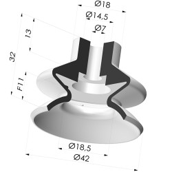 Ventouse 1.5 Soufflets Série 1 Ø 42MM