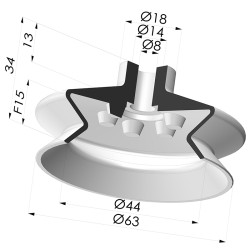 Ventouse 1.5 Soufflets Série 1 Ø 63MM