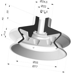 Ventouse 1.5 Soufflets Série 1 Ø 77MM