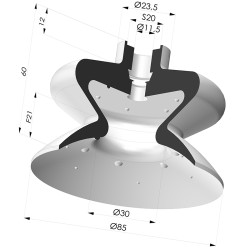 Ventouse 1.5 Soufflets Série 1 Ø 85MM
