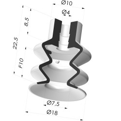 Ventouse 2.5 Soufflets Série 2 Ø 18MM