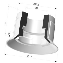Ventouse plate Série 7SP Ø 17MM