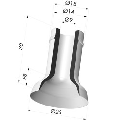 Ventouse Plate Série 7 Ø 25MM