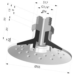 Ventouse Plate Série 7SB Ø 54.8MM avec insert G1/4"