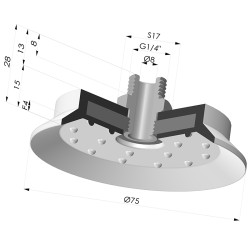 Ventouse Plate Série 7SB Ø 72.8MM avec insert G1/4"