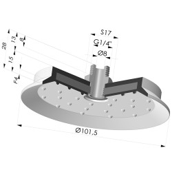 Ventouse Plate Série 7SB Ø 101.5MM avec insert G1/4"