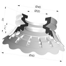 Ventouse plate série 7FP Ø 59.5mm
