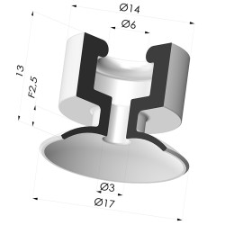 Ventouse Plate Série 7PH Ø 17MM