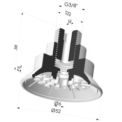 Ventouse Plate Série 7R Ø 52MM
