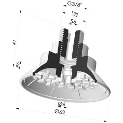 Ventouse Plate Série 7R Ø 62MM