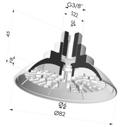 Ventouse Plate Série 7R Ø 82MM
