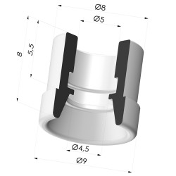 Ventouse Plate Série 7 Ø 9MM