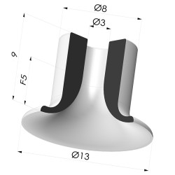 Ventouse Plate Série 7 Ø 13MM