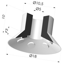 Ventouse Plate Série 7 Ø 18MM
