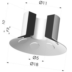 Ventouse Plate Série 7 Ø 18MM