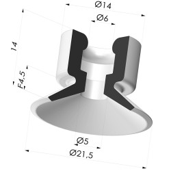 Ventouse Plate Série 7 Ø 20MM