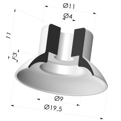 Ventouse Plate Série 7 Ø 20MM