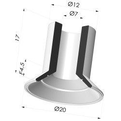 Ventouse Plate Série 7 Ø 20MM
