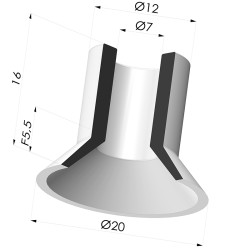 Ventouse Plate Série 7 Ø 20MM