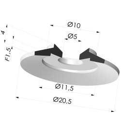 Ventouse Plate Série 7 Ø 21MM