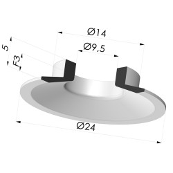 Ventouse Plate Série 7 Ø 24MM