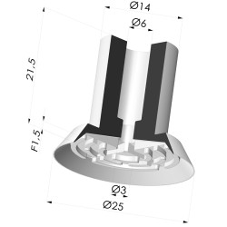 Ventouse Plate Série 7 Ø 25MM