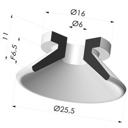 Ventouse Plate Série 7 Ø 25.5MM