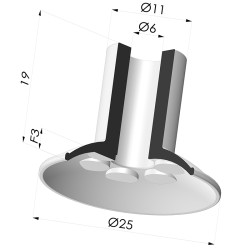 Ventouse Plate Série 7 Ø 26MM