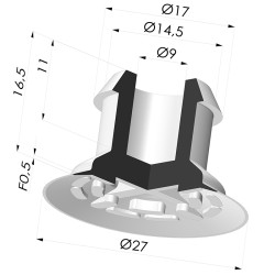 Ventouse Plate Série 7 Ø 27MM