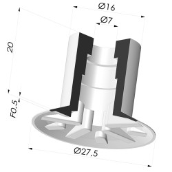Ventouse Plate Série 7 Ø 27MM