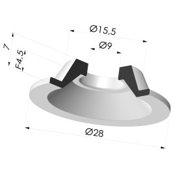 Ventouse Plate Série 7 Ø 28MM