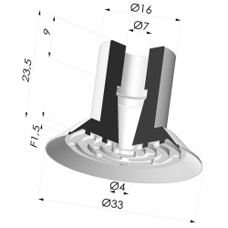 Ventouse Plate Série 7 Ø 30MM