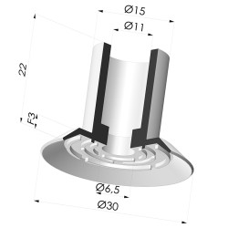 Ventouse Plate Série 7 Ø 30MM