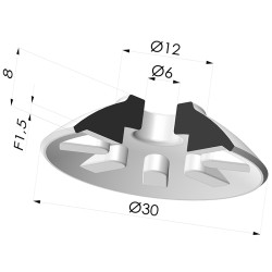Ventouse Plate Série 7 Ø 30MM
