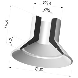 Ventouse Plate Série 7 Ø 30MM