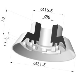 Ventouse Plate Série 7 Ø 31.5MM