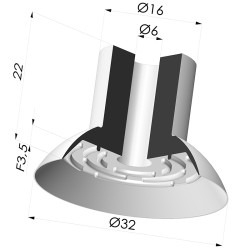 Ventouse Plate Série 7 Ø 33MM