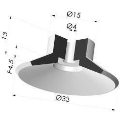 Ventouse Plate Série 7 Ø 34MM