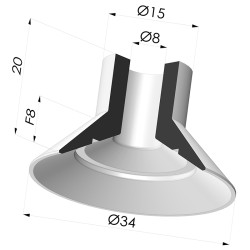 Ventouse Plate Série 7 Ø 34MM