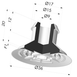 Ventouse Plate Série 7 Ø 36MM