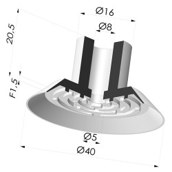Ventouse Plate Série 7 Ø 40MM