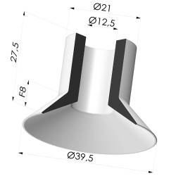 Ventouse Plate Série 7 Ø 40MM